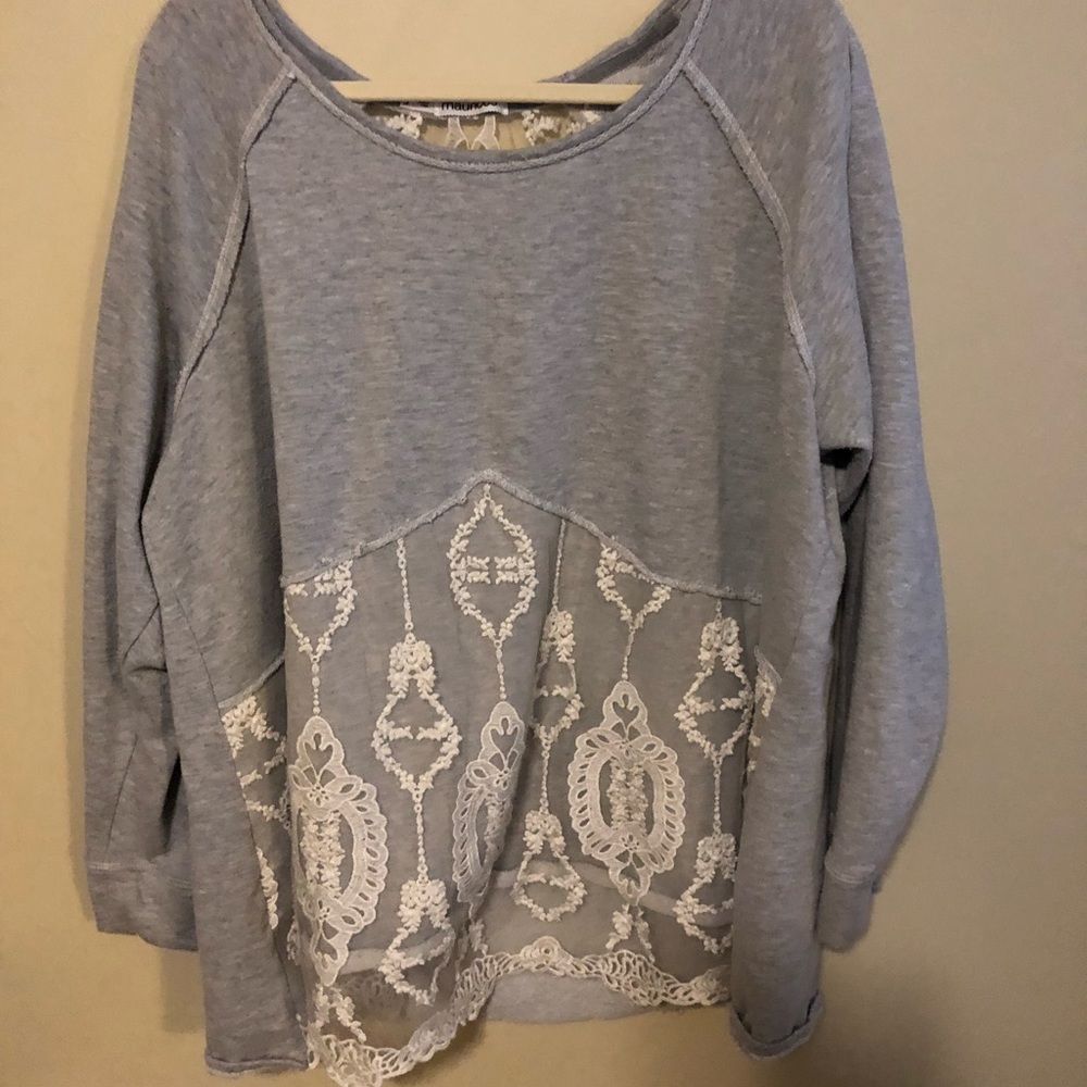 Grey lace sweater
